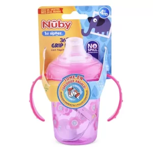 NUBY - VASO TRITAN ANTIDERRAME 360 - ROSADO FLORES