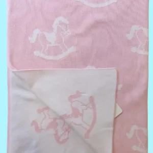 WAWAPIMA - MANTA REVERSIBLE- ROSADA - CABALLITOS